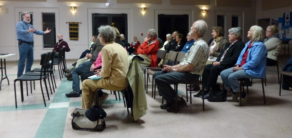 Photo of Jim Robb addressing Richmond Hill Naturalists, October 2013, by Deb Chute